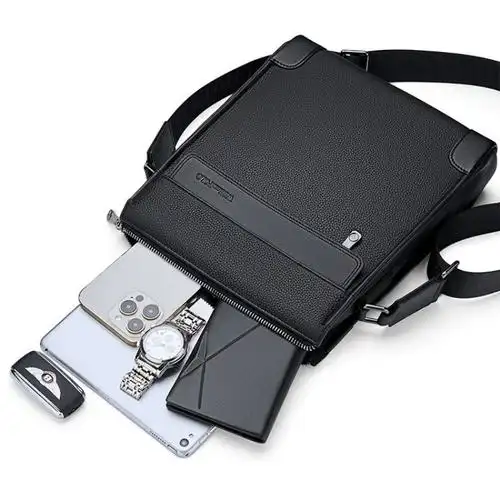 斯妮拉英皇保罗真皮单肩包男士包包公文包新款多功能休闲商务斜挎包