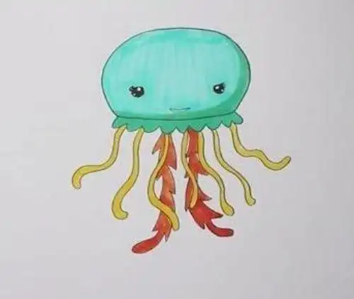 彩色卡通水母简笔画步骤 可爱水母简笔画怎么画