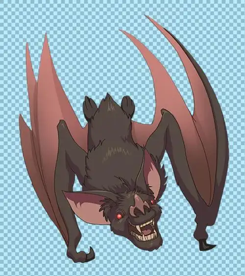 手绘凶恶的蝙蝠免抠png透明图层素材