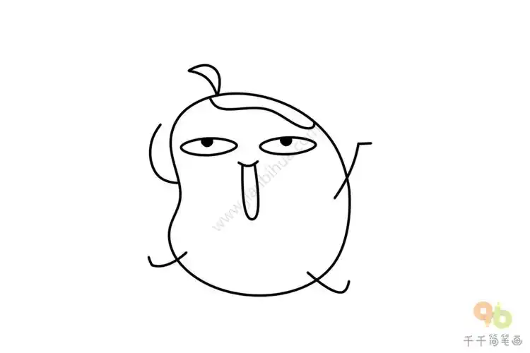 趣味食物手帐简笔画跳跃的绿豆