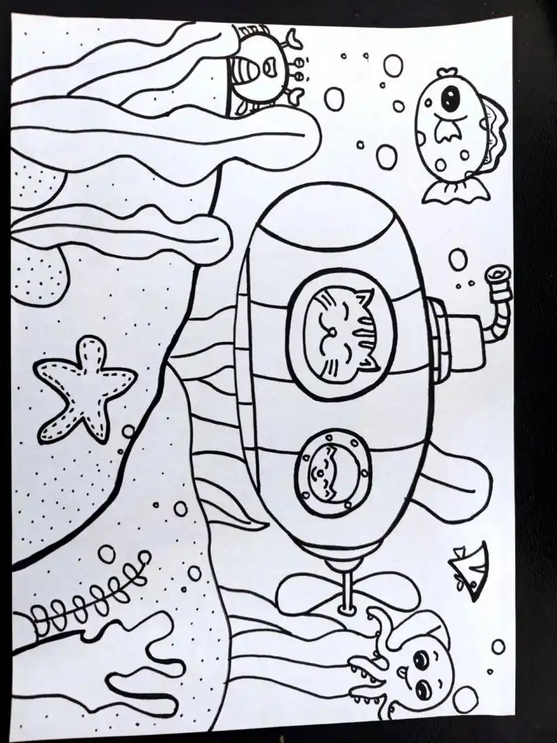 海底世界简笔画      海底世界主题画
