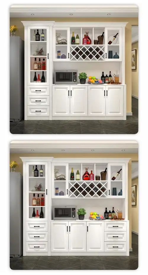 餐厅靠墙酒柜客厅酒柜现代简约欧式玻璃小型酒柜餐边柜储物柜定制