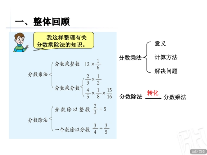 青岛版6年级数学上册分数乘除法回顾整理.ppt