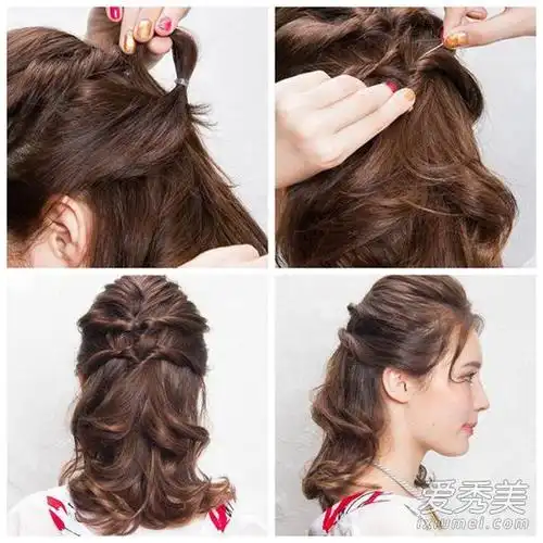 中长发造型单调?3款甜美扎发就是手残也学得会_爱美网发型