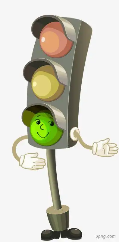 信号灯交通红绿灯图标扁平化的红绿灯卡通创意红绿灯红绿圣诞颜色少女