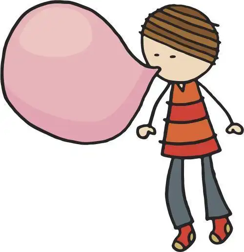 吹口香糖头像简笔画