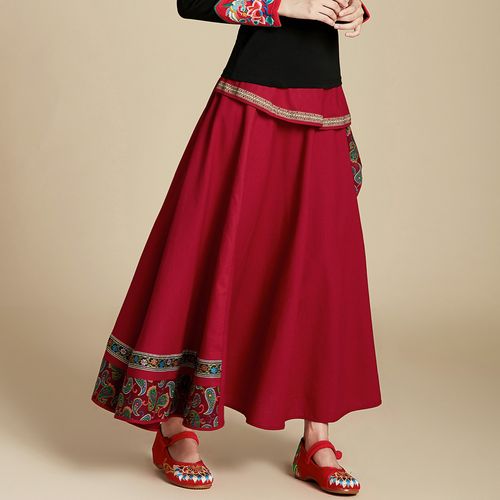 民族风半身裙长裙复古
