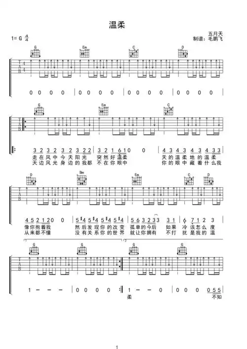 吉他谱 第1页
