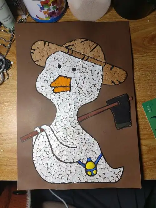 蛋壳粘贴画(小鸭子)