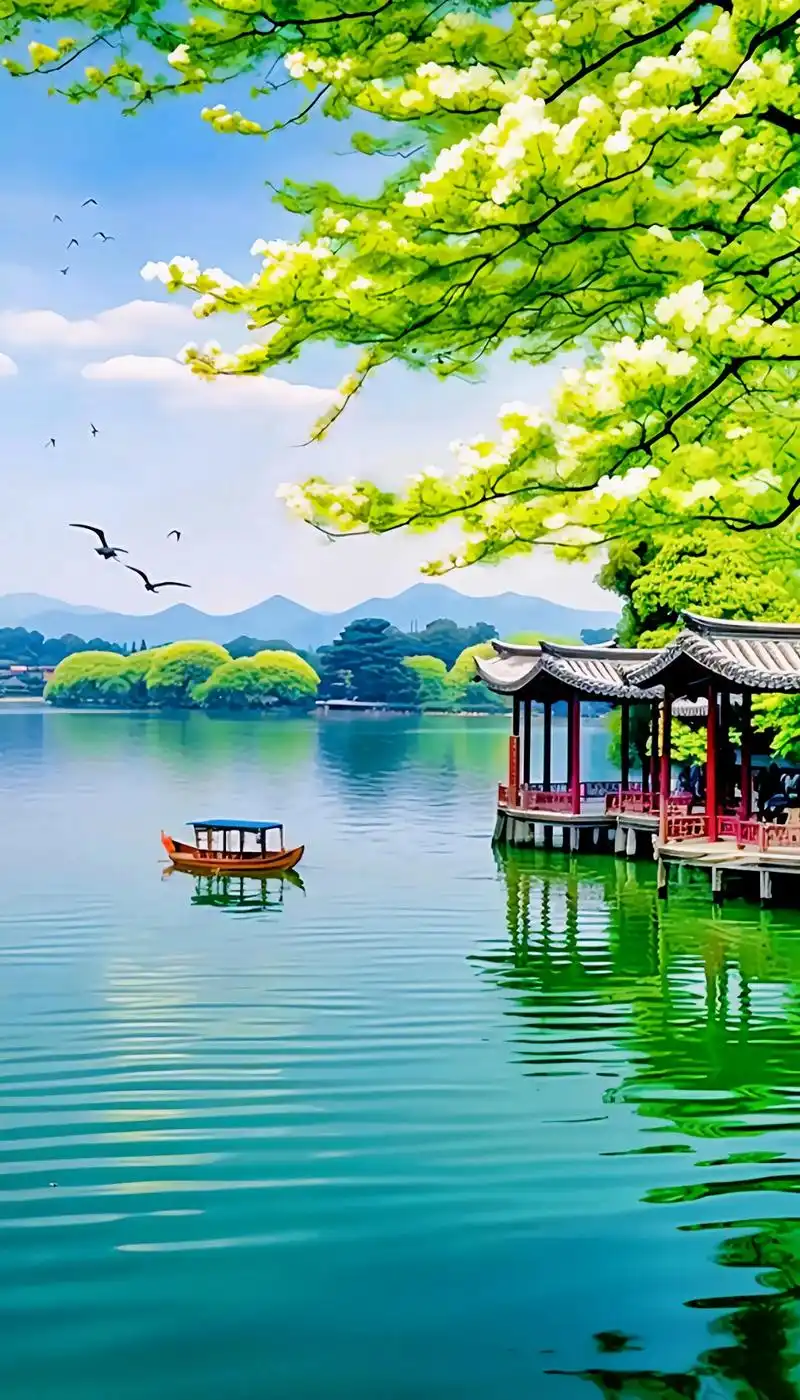 西湖美景.西湖是中国杭州市的镇魂之宝,饱含着浓厚的文化底蕴和 - 抖