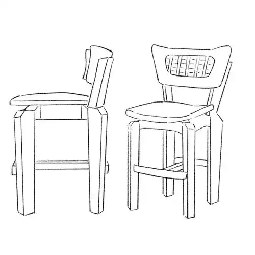 静物速写丨椅子多角度线稿