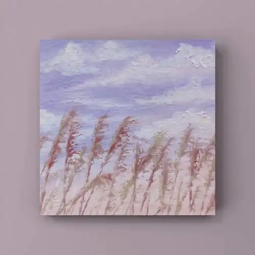 油画棒画一个夏天芦苇含步骤