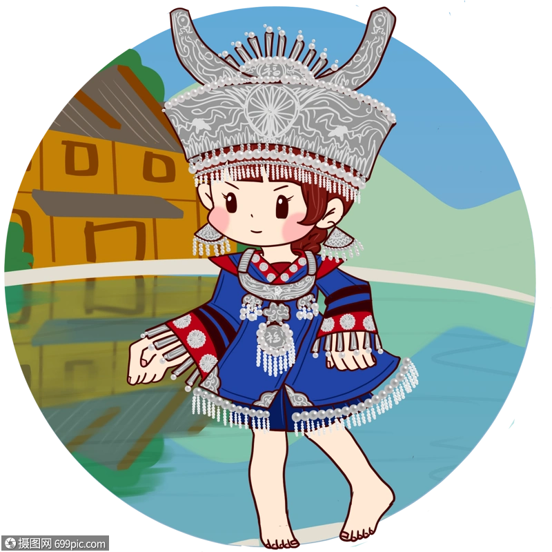 苗族女孩少数民族民族风