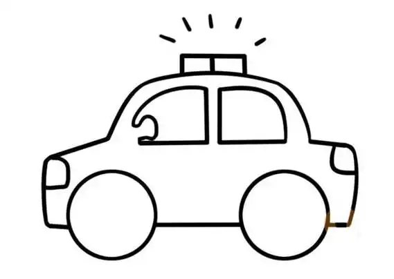 怎么画警车警车简笔画画法步骤图片