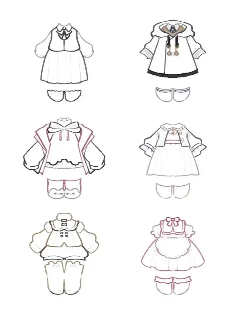 6款q版糯糯裙子来啦(0基础可画) 今天给大家带来几款软糯的裙子0.0!