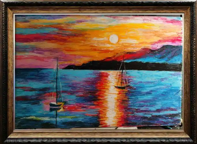 临摹1  喜欢日出 太阳升起的一霎那  光芒万丈 万物生晖