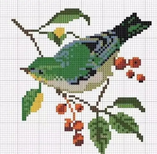 36款漂亮鸟儿方格像素图,可十字绣刺绣或提花,好看,收藏!