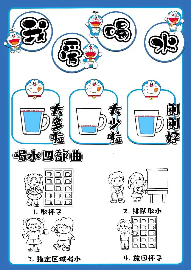 幼儿园喝水区环创素材.