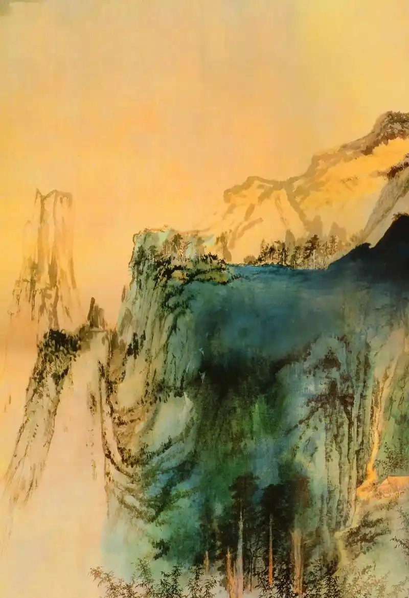 张大千庐山图是张大千的绝笔之作张大千作此画时身体状况很差常住医院