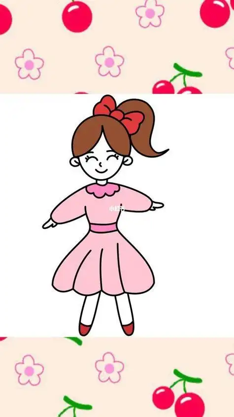 女孩简笔画彩色-简笔画-369作文网