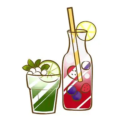 夏天美味饮料卡通元素立夏爽口饮料png素材