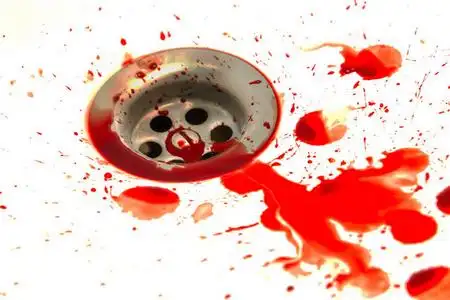 血漏浴室水槽摄影图