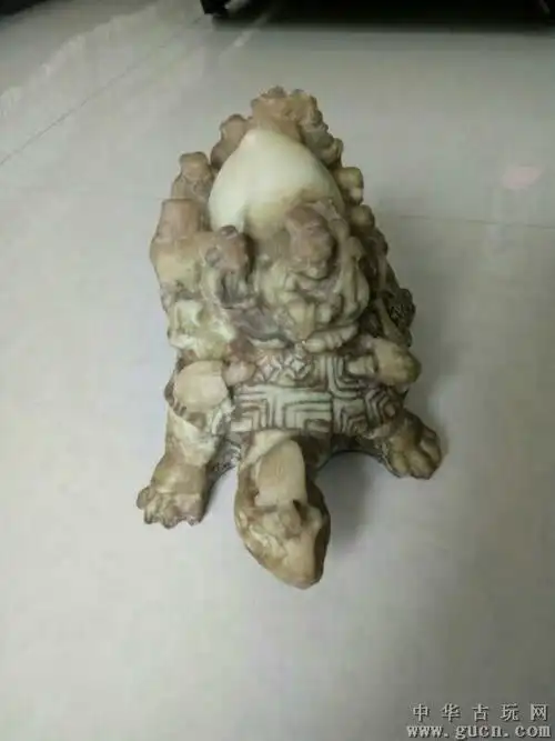 明代吉祥如意八仙祝寿玉龟摆件