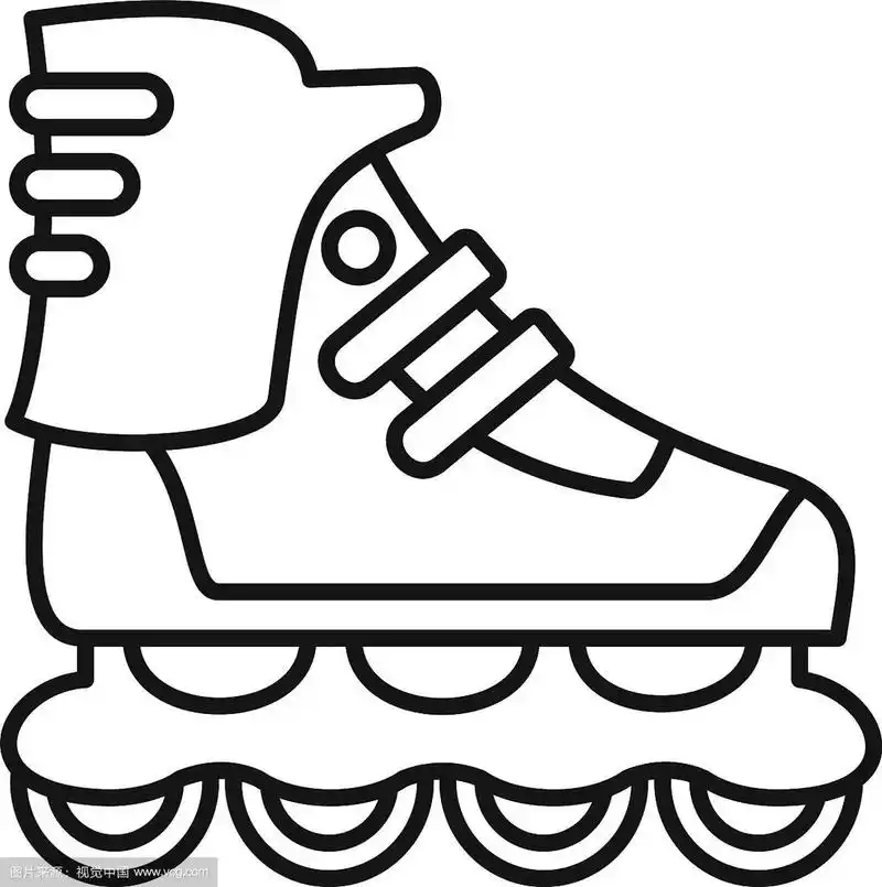 运动旱冰鞋图标轮廓风格