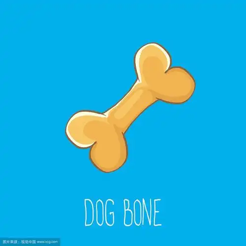 有趣的卡通可爱的棕色狗骨头