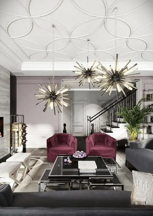 明苑别墅350平欧式轻奢风格别墅装修效果图