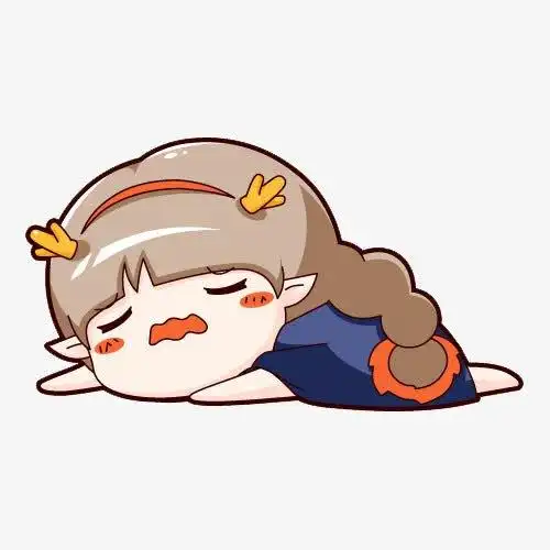 卡通手绘装饰鹿角纠结表情趴下泄气表情