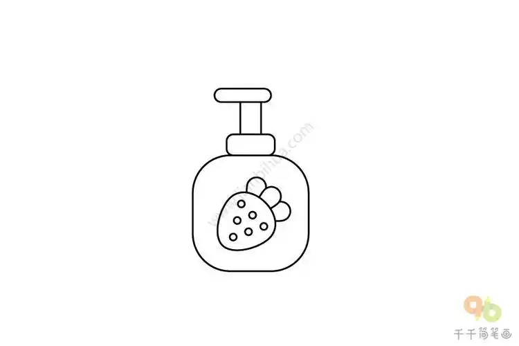 草莓味洗手液简笔画步骤图