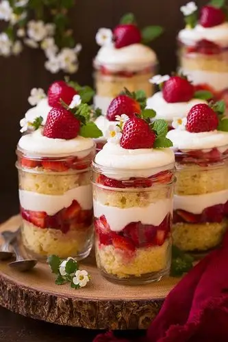 strawberry shortcake trifles