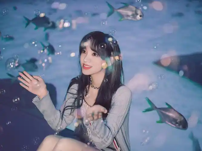 程潇海底泡泡大片清新浪漫蓝紫色蝴蝶发饰超吸睛