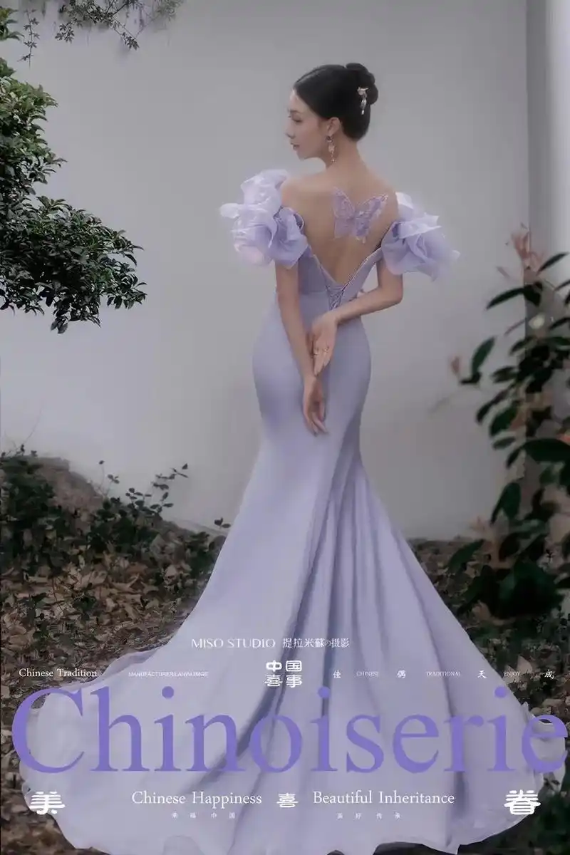 江南烟雨朦胧感的婚纱照 一席淡紫色的礼服92 - 抖音