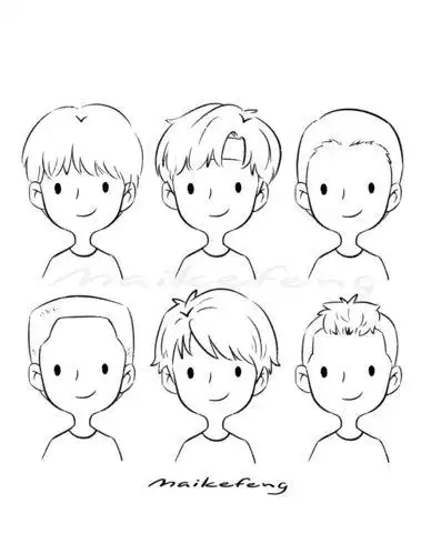 人物|发型|男生|干货素材发型插画简笔画绘画文化绘画