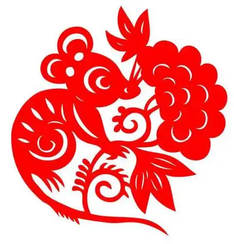 c668老鼠十二生肖动物传统装饰贴画剪纸作品刻纸窗花剪纸成品