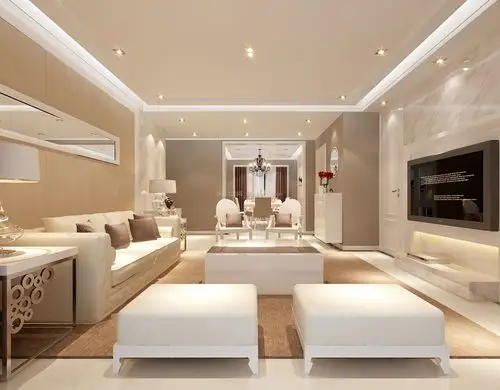 简约风客厅设计筒灯装修效果图