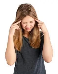 头痛的女孩照片