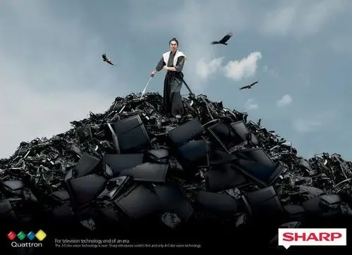 夏普四色电视广告案例|广告平面案例|广告案例分析|广告案例大全|广告