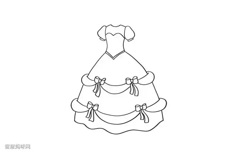 漂亮的婚纱怎么画