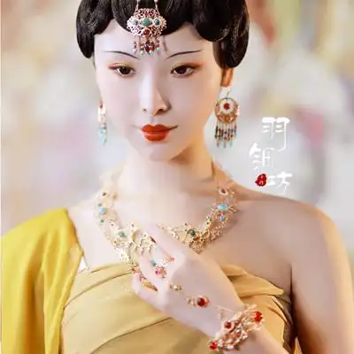 玲珑羽钿原创唐制敦煌域名族风流苏古风服饰品玛瑙耳环