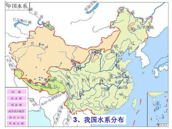 3,我国水系分布