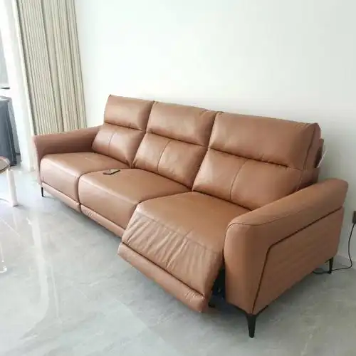 顾家真皮大沙发