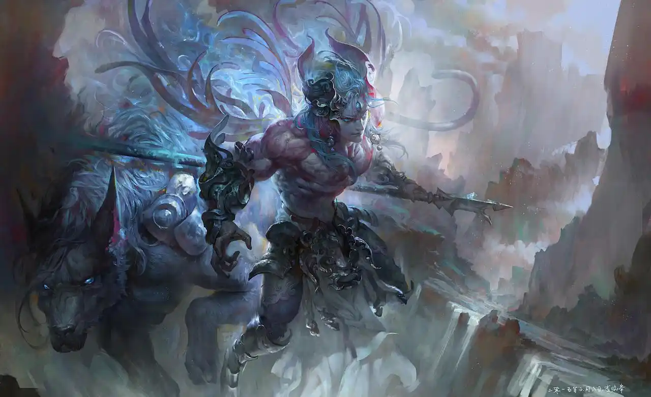 大烽老师作品二郎神杨戬