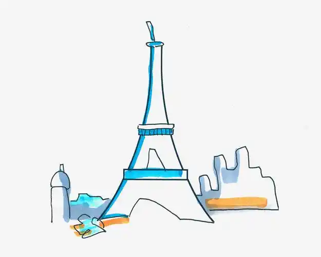 10岁～12岁儿童手绘画大全 超萌小学生彩色简笔画菲尔铁塔的画法71