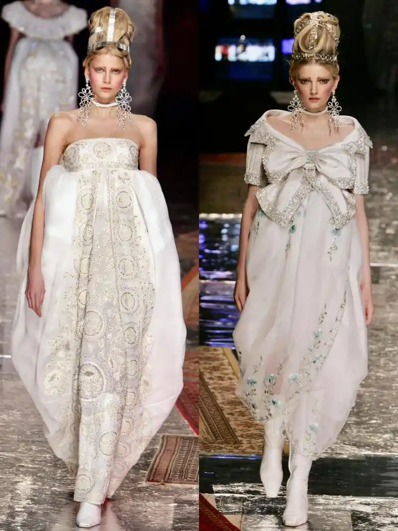 经典秀场|海盗爷dior2005新古典主义风格 帝国胸围线和zurburan蝴蝶结