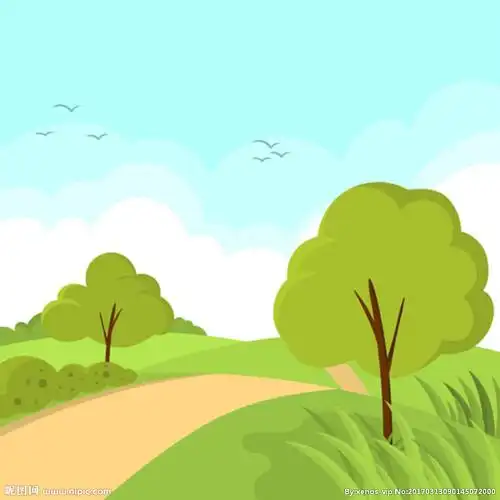 平面春季山路的风景图片