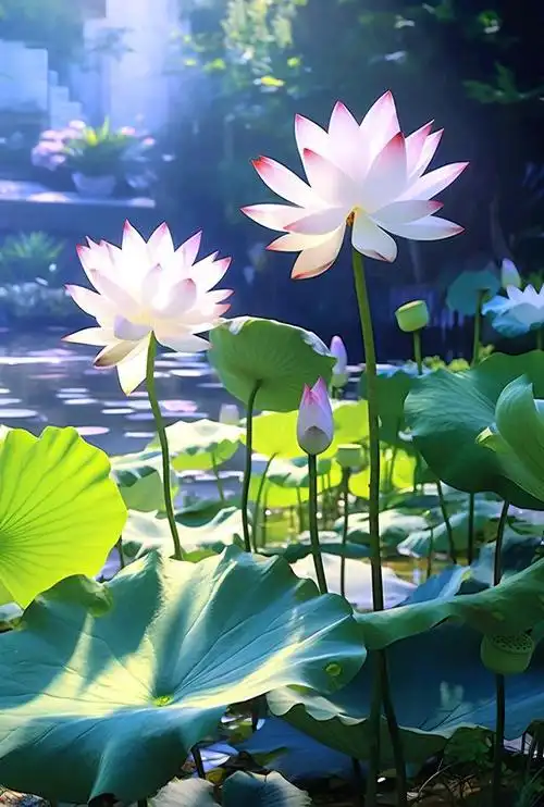 荷花是夏日里最美丽的花.虽然烈日炎炎,亦开得娇艳而繁盛.