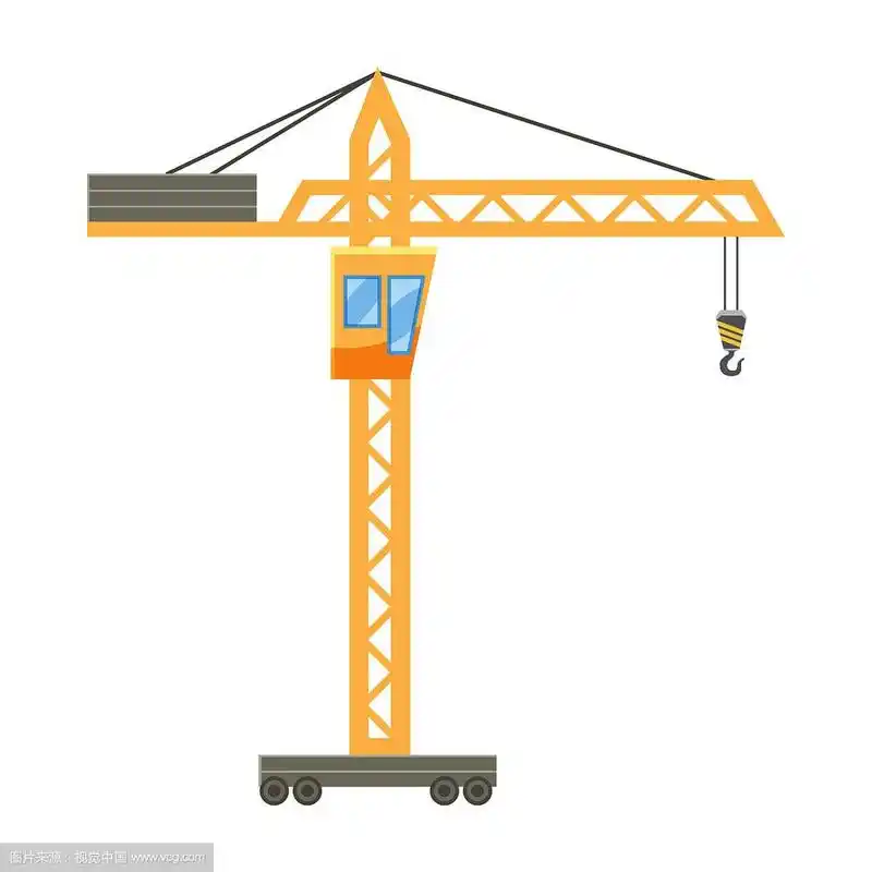 橙色吊车图标卡通风格
